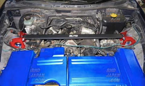 RX-8 BLITZ F14 R10 ハイレート仕様 Blitz Strut Tower Bar Front Black x Red Metallic - RX-8 SE3P